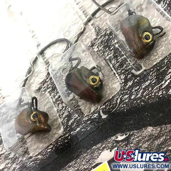 Duh!!! Head Kit Offset-Jigköpfe, Oliv / Rot, 11g, Weedless, #6722