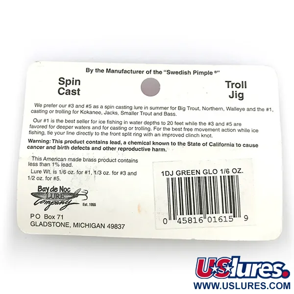 Bay de Noc Do-Jigger 1 Blinker, White/Green Glow, 5g, Leuchtkraft, #6736