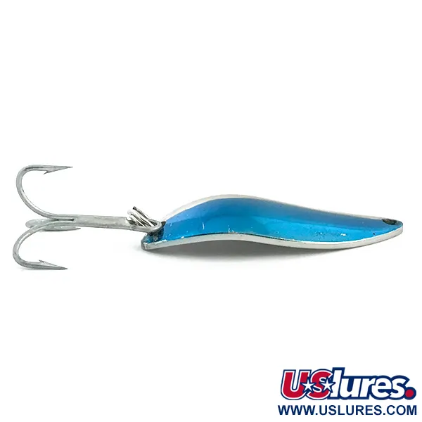 Luhr Jensen Krocodile Stubby Blinker, Nickel / Blau, 14g, USA, #6774