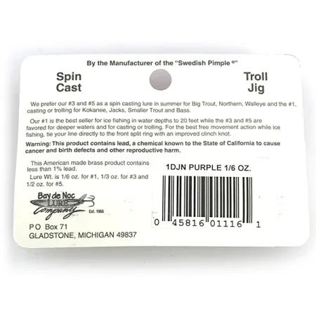 Bay de Noc Do-Jigger 1 Blinker, Nickel/Lila, 4,7g, Flapper, #6777