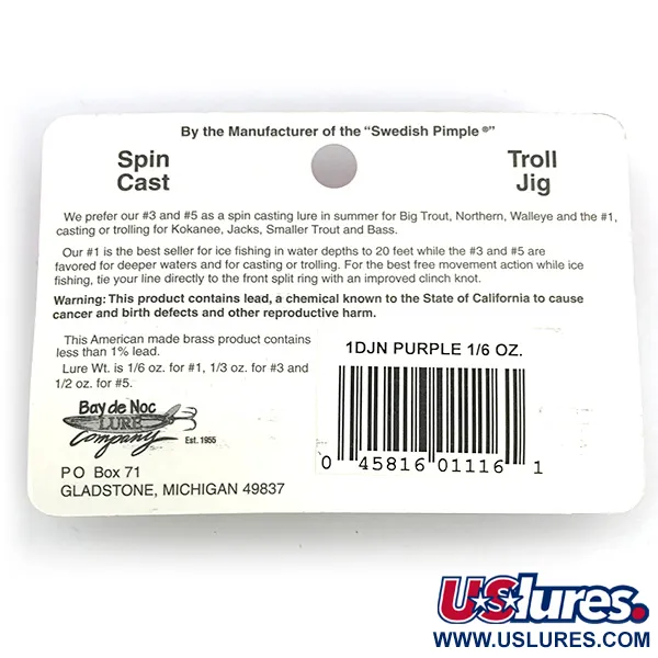 Bay de Noc Do-Jigger 1 Blinker, Nickel/Lila, 4,7g, Flapper, #6777