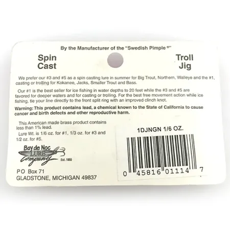 Bay de Noc Do-Jigger 1 Blinker, Nickel/Grün/Rot/Gelb, 4,7g, #1DJNGN