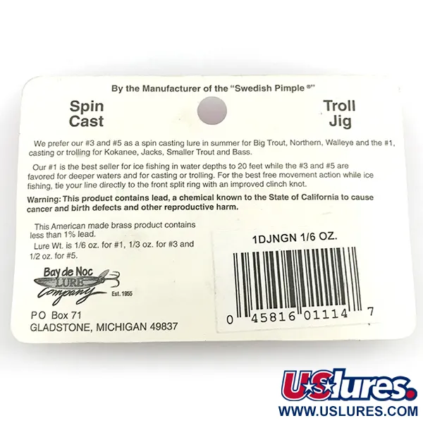 Bay de Noc Do-Jigger 1 Blinker, Nickel/Grün/Rot/Gelb, 4,7g, #1DJNGN