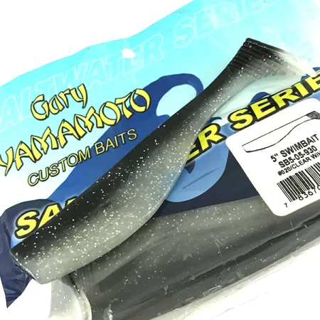 Yamamoto Saltwater series Gummifisch, Black/Hologram Belly, 12.7cm, #6830
