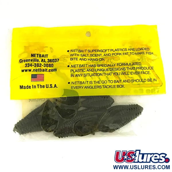 Netbait Kickin B Chunk Gummiköder, Green Pumpkin, 7.5cm, Trailer, #6836