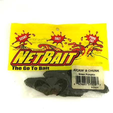 Netbait Kickin B Chunk Gummiköder, Green Pumpkin, 7.5cm, Trailer, #6836