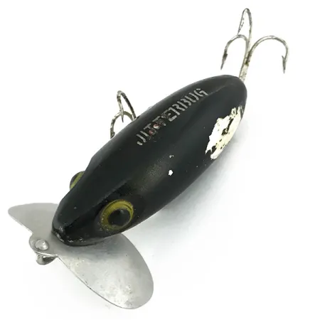 Fred Arbogast Jitterbug Oberflächenköder, Schwarz, 14g, Metall-Lippe, #6857
