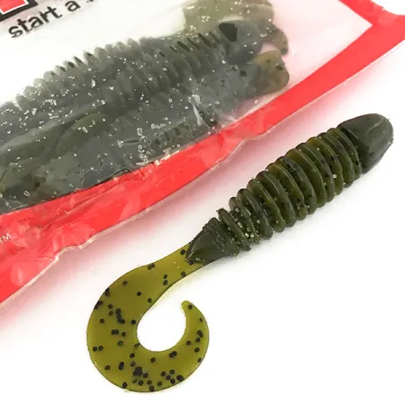 YUM soft bait 8pcs Gummiköder, Green Pumpkin, 10cm, LPT, #6893