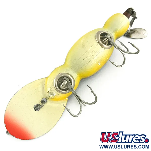 Bomber Water Dog Wobbler, Gelb gefleckt, 9g, Balsa-Holz, #6901