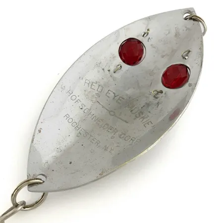 Hofschneider Red Eye Muskie Blinker, Nickel / Red Eyes, 65g, #6923