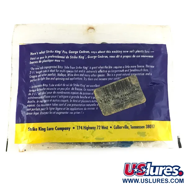 Strike King Bitsy Tube Gummiköder, Blue Flake, 7cm, Finesse, #6953