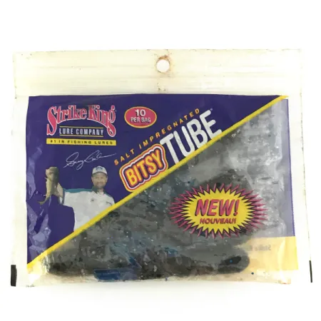 Strike King Bitsy Tube Gummiköder, Blue Flake, 7cm, Finesse, #6953