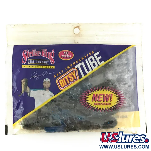 Strike King Bitsy Tube Gummiköder, Blue Flake, 7cm, Finesse, #6953