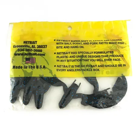 NetBait Chunk Sr Gummiköder, Black Blue, 7,5cm, Jig Trailer, #6956