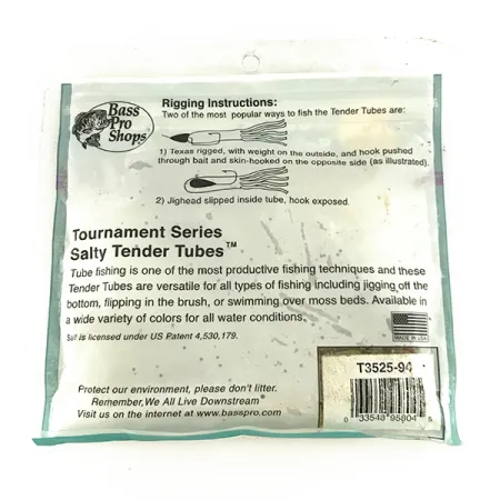 Bass Pro Shops Salty Tender Tubes Gummiköder, Green Pumpkin, 9cm, #7089