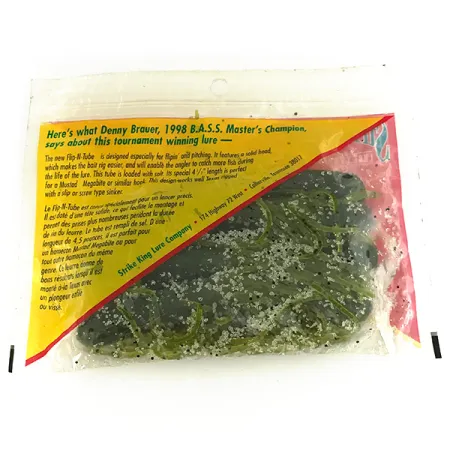 Strike King Flipt-N-Tube Gummiköder, Green Pumpkin, 13cm, 7Stk, #7090