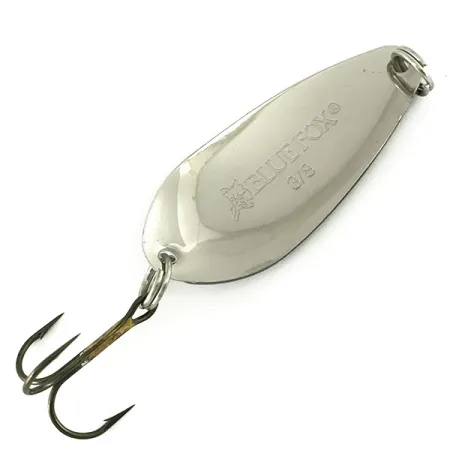 Blue Fox Strobe Tear Drop Spoon Blinker, Schwarz/Weiß/Nickel, 11g, #7136