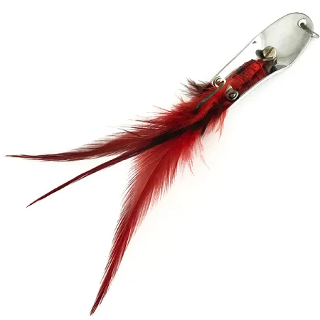 Pflueger Weedless Chum Blinker, Nickel / Rot, 14g, Krautschutz, #7150