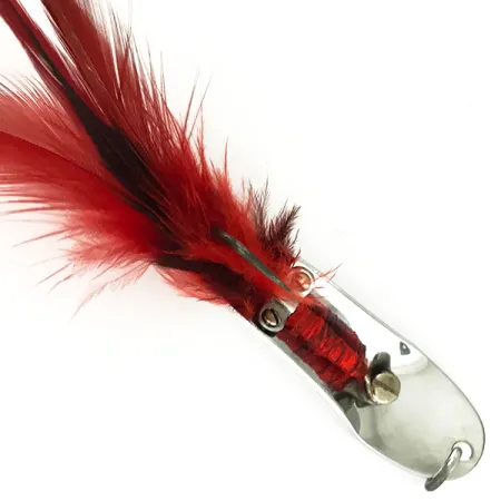 Pflueger Weedless Chum Blinker, Nickel / Rot, 14g, Krautschutz, #7150
