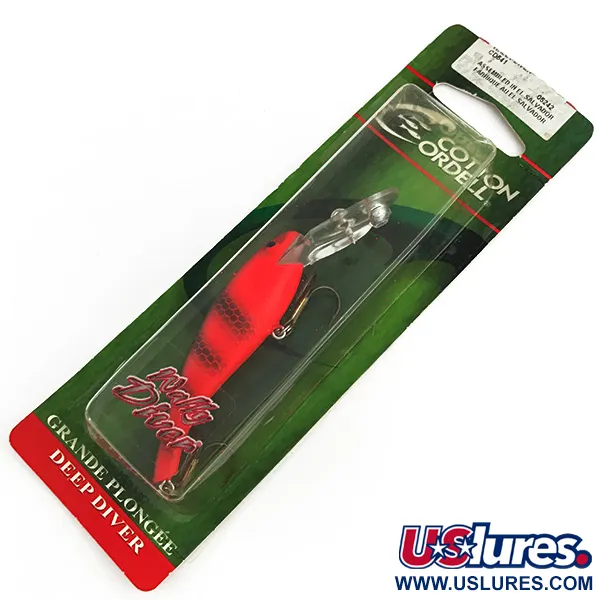 Cotton Cordell Deep Diver Crankbait, Rot-Orange, Rassel, #7304