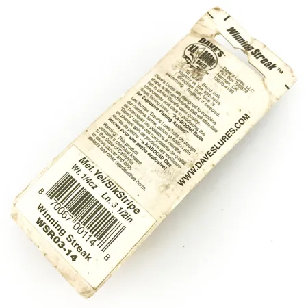 Dave's Ka Boom Winning Streak Tiefläufer, Gold, 7g, Rassel, #7370