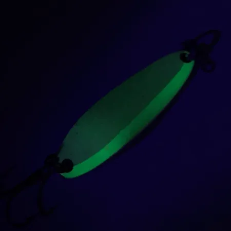 Luhr Jensen Krocodile Die #3 Glow Blinker, Weiß / Grün, 14g, #7410