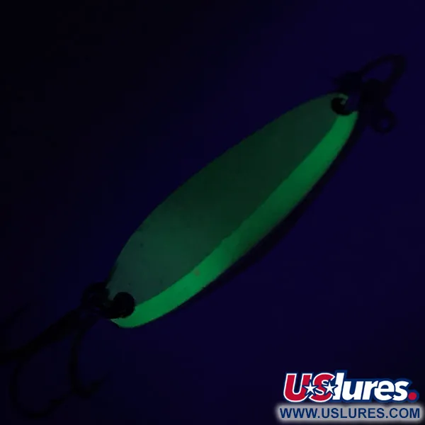 Luhr Jensen Krocodile Die #3 Glow Blinker, Weiß / Grün, 14g, #7410