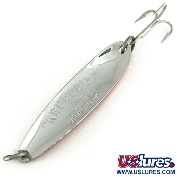 Luhr Jensen Krocodile Die #4 UV Blinker, Nickel / Rot, 19g, UV, #7411