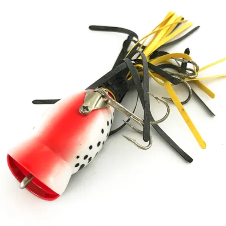 Fred Arbogast Hula Popper Oberflächenköder, Weiß-Leopard, 8g, #7428