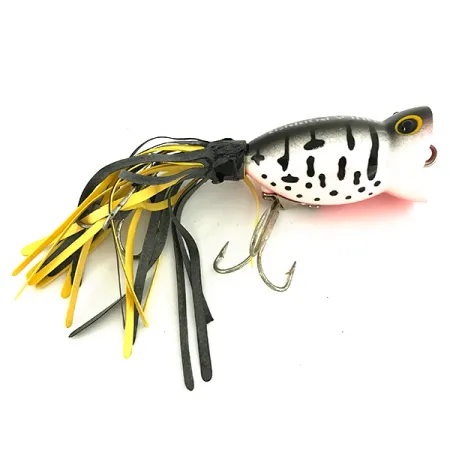 Fred Arbogast Hula Popper Oberflächenköder, Weiß-Leopard, 8g, #7428