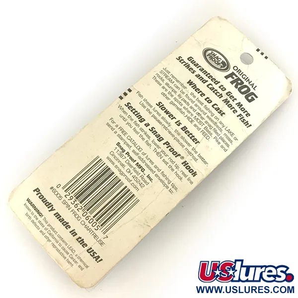 Snag Proof Original Frog Oberflächenköder, Chartreuse, 14g, #7458