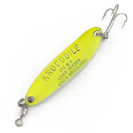 Luhr Jensen Krocodile Die #3 UV Blinker, Chartreuse, 10g, UV, #7468