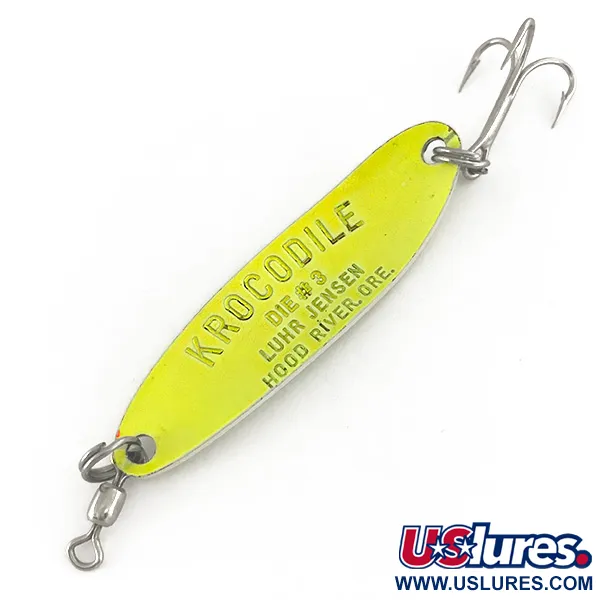 Luhr Jensen Krocodile Die #3 UV Blinker, Chartreuse, 10g, UV, #7468