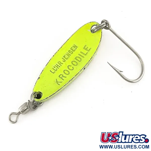 Luhr Jensen Krocodile UV Blinker, Chartreuse / Rot, 9g, UV-aktiv, #7484