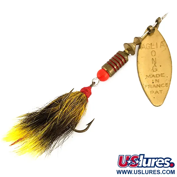 Mepps Aglia Long 2 Dressed Spinner, Messing, 7.3g, Eichhörnchen, #7531