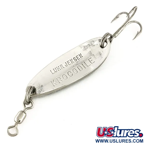 Luhr Jensen Krocodile Blinker, White/Blue/Nickel, 9g, Sinking, #7543
