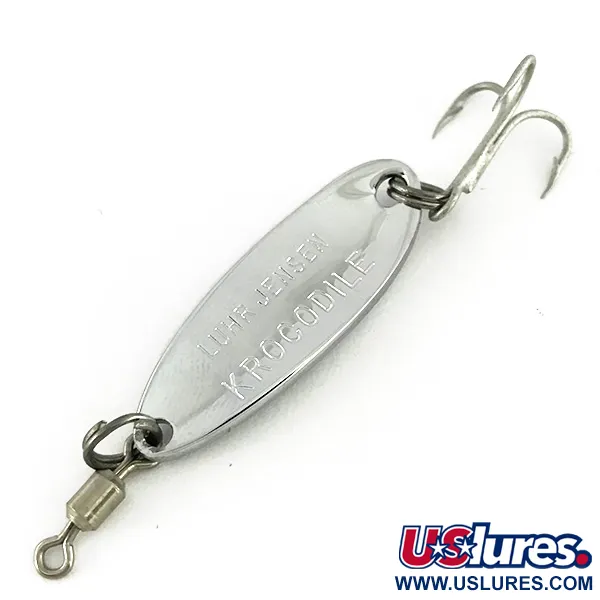 Luhr Jensen Krocodile Blinker, Nickel/Grün, 7g, Weitwurf-Design, #7568