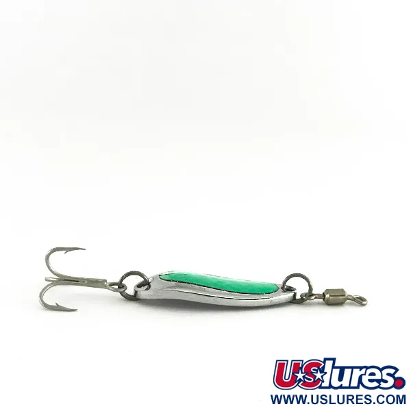 Luhr Jensen Krocodile Blinker, Nickel/Grün, 7g, Weitwurf-Design, #7568