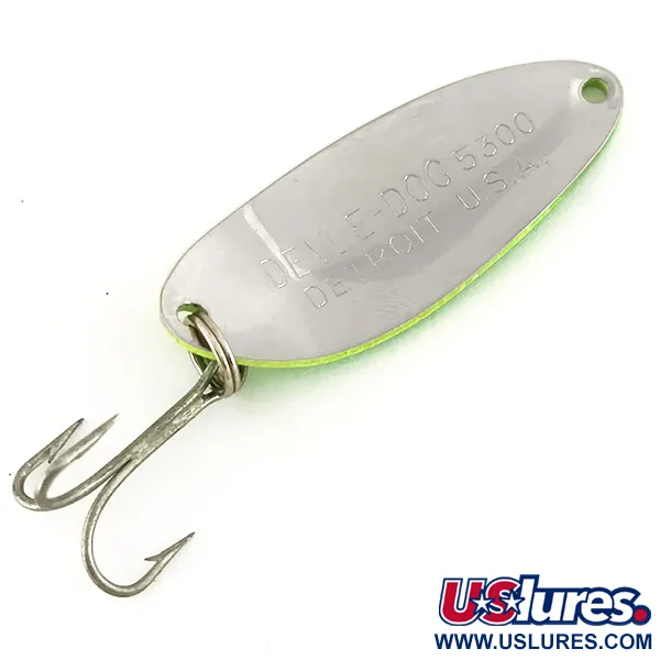 Eppinger Dardevle Devle Dog 5300 UV Blinker, Gelb/Grün/Nickel, 10g, #7636