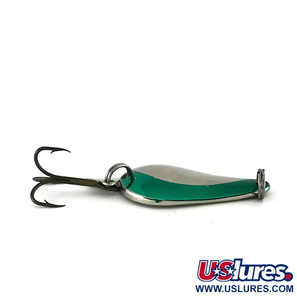 Acme K.O. Wobbler Blinker, Nickel / Grün, 14g, Sonic flipper tail, #7728