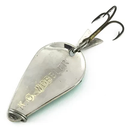 Acme K.O. Wobbler Blinker, Nickel / Grün, 14g, Sonic flipper tail, #7728