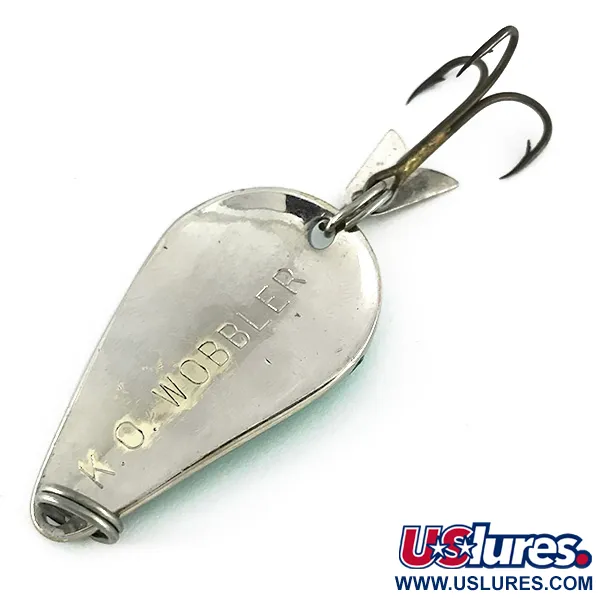 Acme K.O. Wobbler Blinker, Nickel / Grün, 14g, Sonic flipper tail, #7728