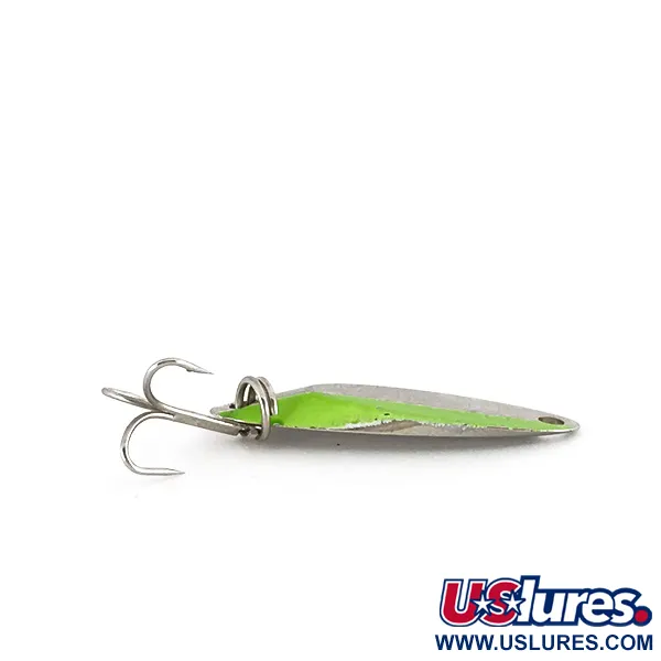 Acme Kastmaster UV Blinker, Nickel / Grün, 3.5g, UV-aktiv, #7777