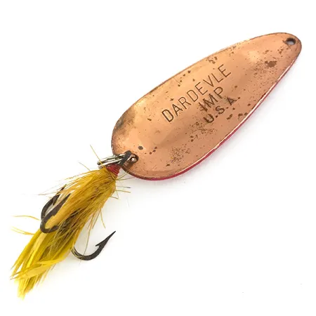 Eppinger Dardevle Imp Blinker, Rot / Weiß / Kupfer, 11g, Federn, #7790