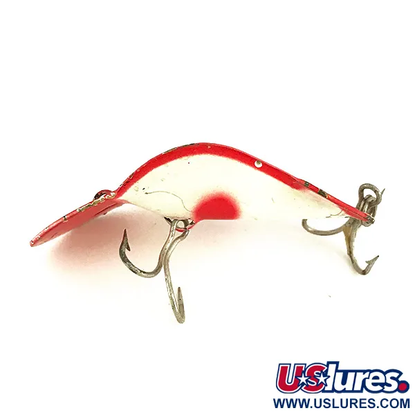 Buck Perry Spoonplug Blinker, Weiß/Rot, 7g, Vintage-Köder, #7800