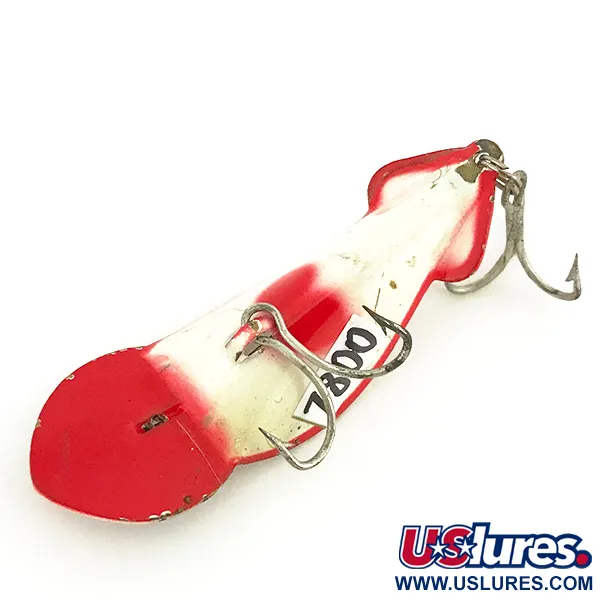 Buck Perry Spoonplug Blinker, Weiß/Rot, 7g, Vintage-Köder, #7800