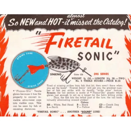 Heddon FIRETAIL SONIC #395 Vibrationsköder, COACHDOG, 10g, #7840