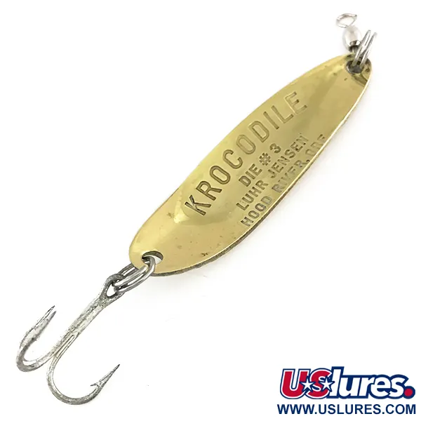 Luhr Jensen Krocodile Die #3 Blinker, Gold/Grün/Rot, 10g, UV, #7896