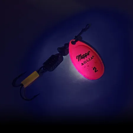 Mepps Aglia 2 Spinner, Leuchtrosa, 4,5g, UV-Finish, #7979