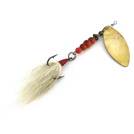 Mepps Aglia Long 3 Dressed Spinner, Messing/Orange/Weiß, 12g, #7980